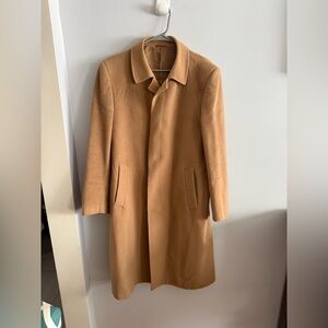Vintage Italian Wool Camel Long Coat Lanificio di Tollegno EM 40” Length